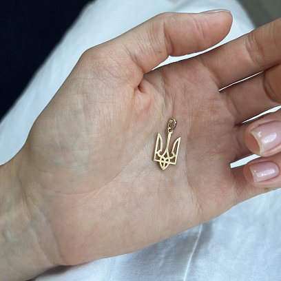 Золота підвіска "Герб України - Тризуб" п03688 №4