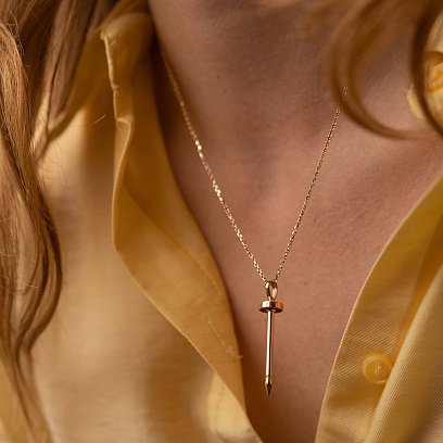 Колье "Гвоздь" в красном золоте кол02326 №8