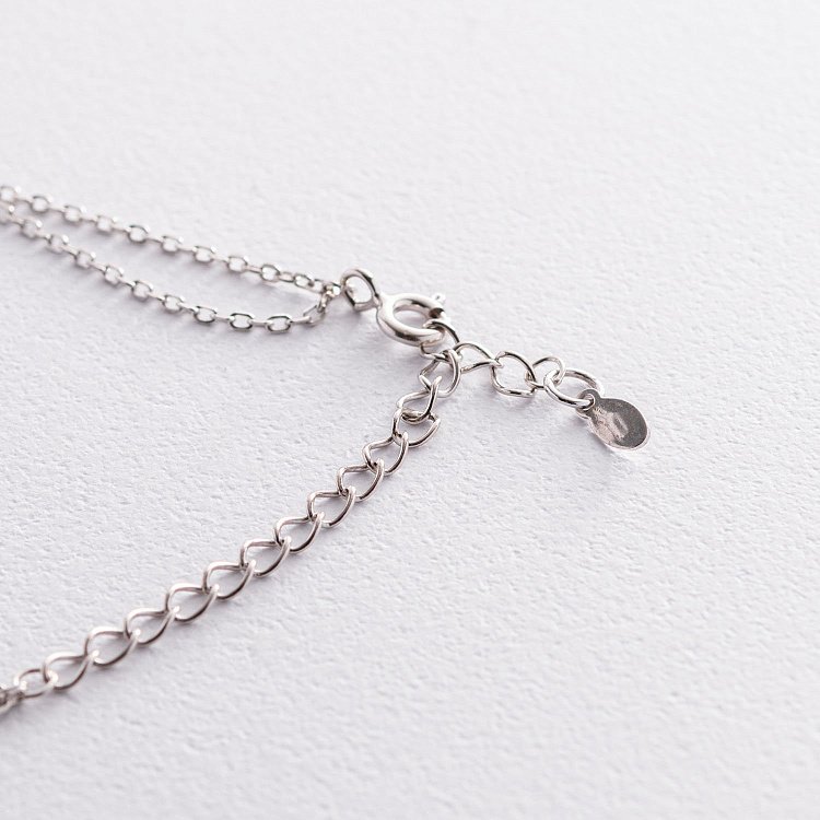 Срібне кольє "Хрестик" з фіанітами 181128 від ювелірного магазину Онікс - 4