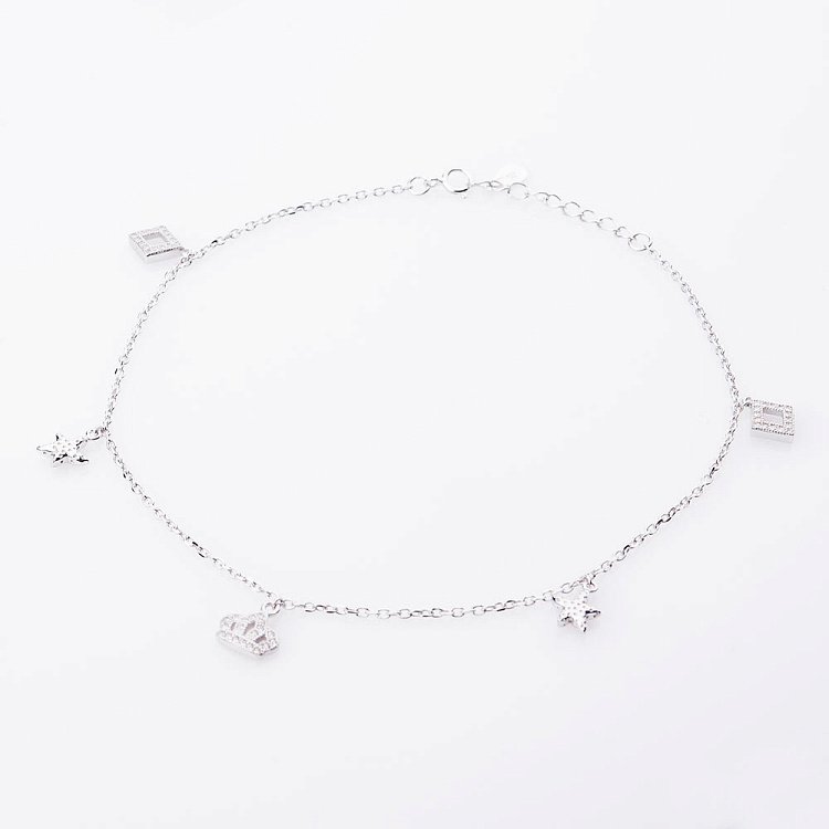 Срібний браслет на ногу з фіанітами 14965 від ювелірного магазину Онікс - 5