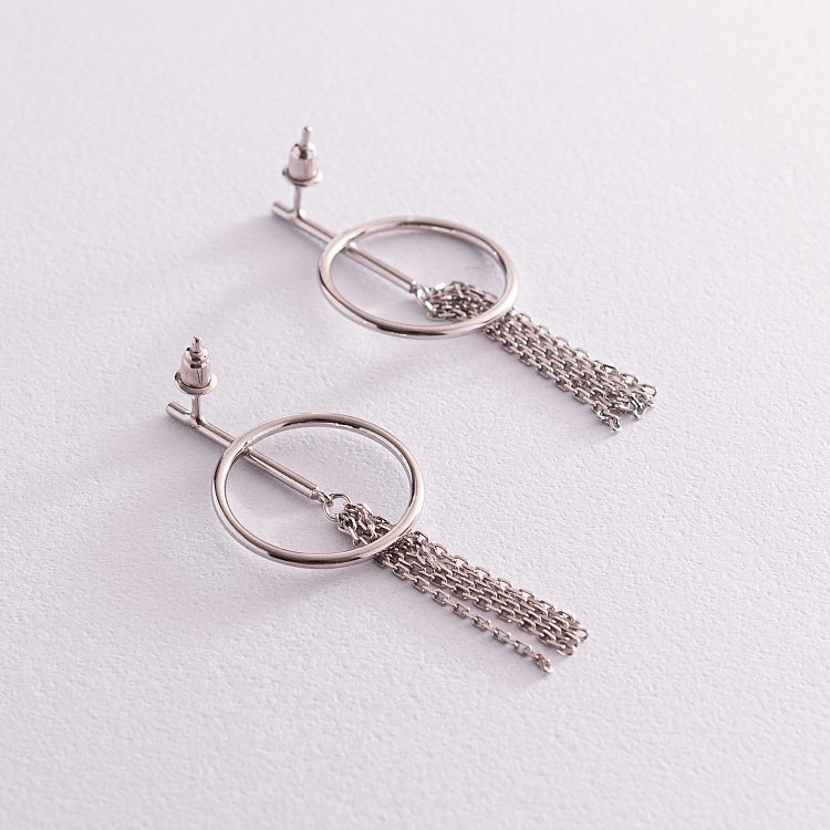 Срібні сережки - пусети "Аманда" 123139р від ювелірного магазину Онікс - 8