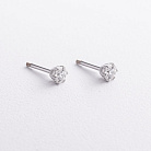 Серьги - пусеты в белом золоте (бриллианты) сб0735м от ювелирного магазина Оникс - 1