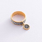 Кольцо "Цветок" в серебре (позолота, чернение) 112543 от ювелирного магазина Оникс