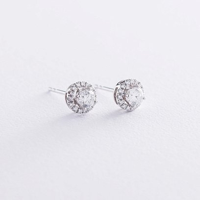 Золоті сережки - пусети з діамантами сб0336ri