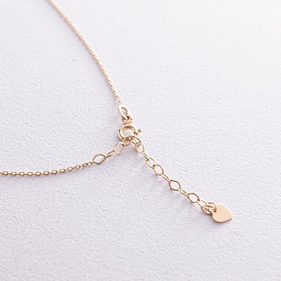 Золотое колье "Сердечко" с фианитом кол02345 №3