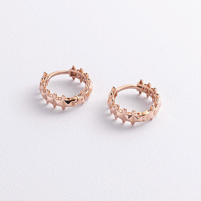 Сережки - кільця в червоному золоті с09566 №2