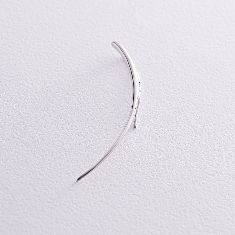 Срібна моносережка - клаймбер (на праве вушко) 912-00928 від ювелірного магазину Онікс - 1