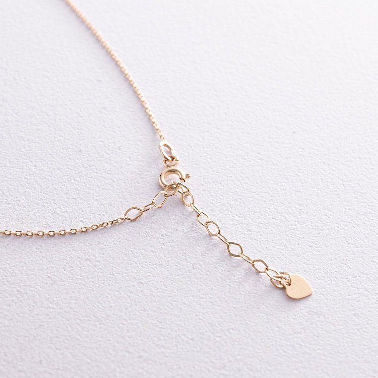 Золотое колье "Сердечко" с фианитом кол02345 от ювелирного магазина Оникс - 2