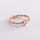 Золотое кольцо с сердечком (фианит) к06180 от ювелирного магазина Оникс