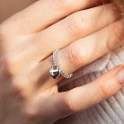 Серебряное кольцо "Сердечко" с фианитами 069810 от ювелирного магазина Оникс - 5