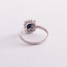 Серебряное кольцо с сапфиром и фианитами 111459 от ювелирного магазина Оникс - 2