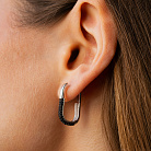 Золотые серьги с чёрными фианитами с09504 от ювелирного магазина Оникс - 4