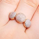 Женское кольцо из белого и красного золота с фианитами к02329 от ювелирного магазина Оникс - 3