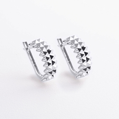 Серьги в белом золоте с09495