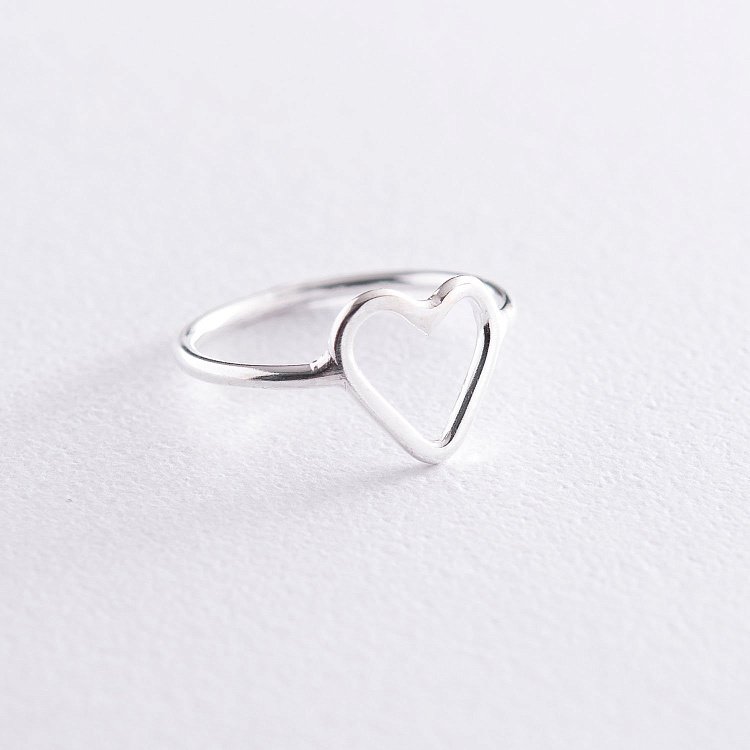 Серебряное кольцо "Сердце" 112306 от ювелирного магазина Оникс - 1