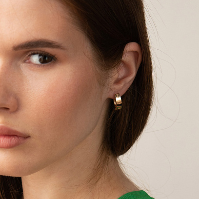 Сережки "Love" у червоному золоті с09342 №5