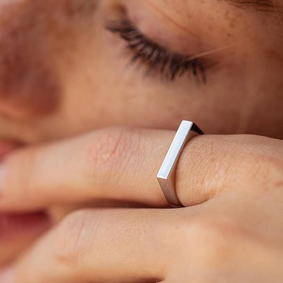 Кольцо в белом золоте (возможна гравировка) к07452 №4