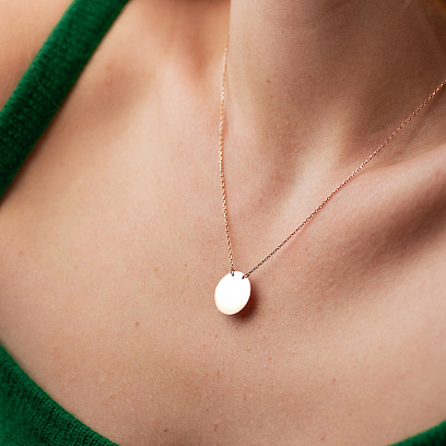 Кольє "Монетка" у червоному золоті (можливе гравіювання) кол02459 №4