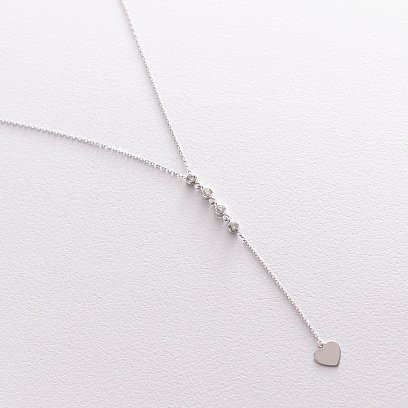 Колье из белого золота с фианитами кол01515 №11