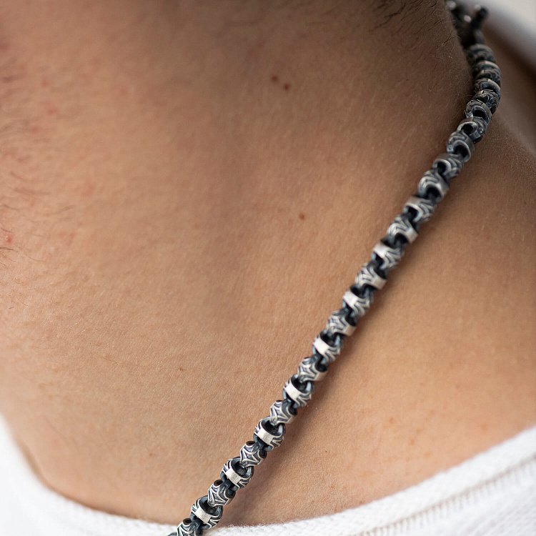 Мужская серебряная цепочка 181184 от ювелирного магазина Оникс - 3