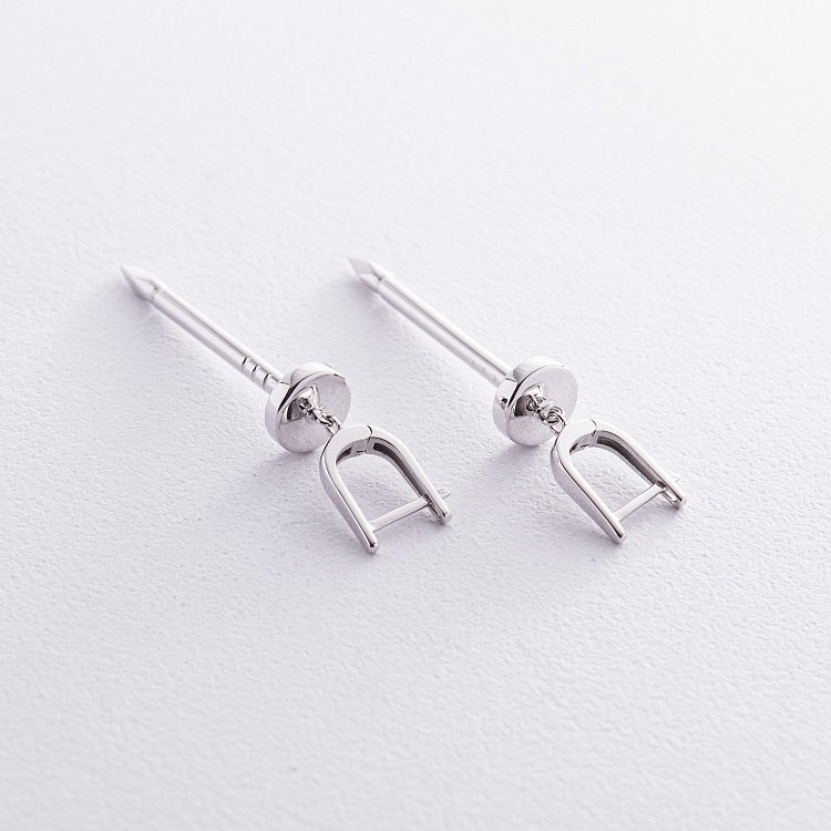 Сережки "Цвях" у білому золоті с08165 від ювелірного магазину Онікс - 3