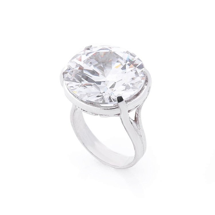 Срібний перстень з фіанітом 110814 від ювелірного магазину Онікс