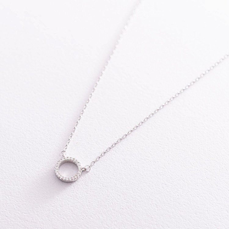 Срібне кольє "Кругообіг" з фіанітами 1102 від ювелірного магазину Онікс - 9