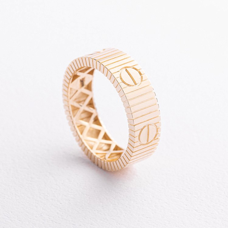 Каблучка "Love" у жовтому золоті к08454 від ювелірного магазину Онікс