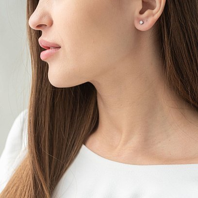 Золоті сережки-пусети (діамант) сб0211м №2