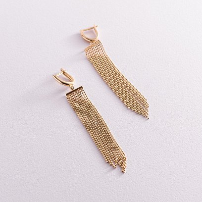 Золоті сережки "Водоспад" с04558 №5