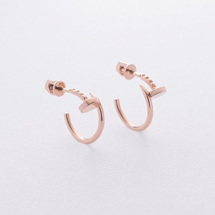 Сережки - пусети "Цвях" у червоному золоті с09180 від ювелірного магазину Онікс