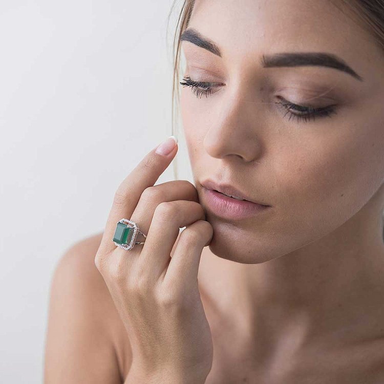 Золоті сережки з агатом і фіанітами с411 від ювелірного магазину Онікс - 5