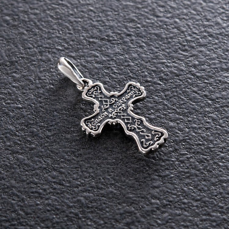 Серебряный крест с распятием (чернение) 13335 от ювелирного магазина Оникс - 2