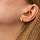 Серьги - кольца "Колоски" в желтом золоте с09168 от ювелирного магазина Оникс - 3