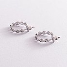 Срібні сережки - пусети з фіанітами 4912 от ювелирного магазина Оникс - 3
