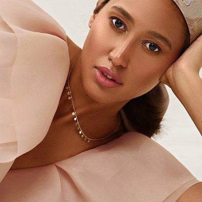 Колье "Монетки" в белом золоте кол01395 №8