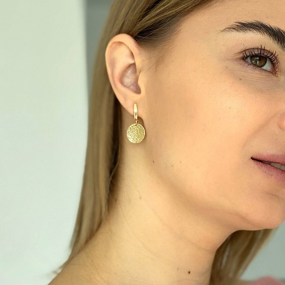 Сережки "Сонячні зайчики" в жовтому золоті с06734 №5