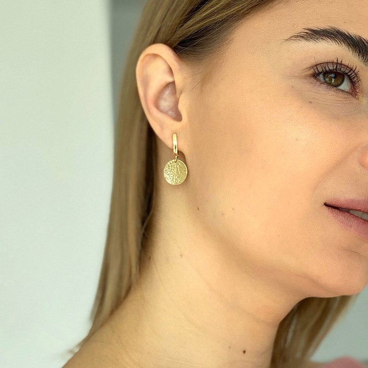 Сережки "Сонячні зайчики" в жовтому золоті с06734 від ювелірного магазину Онікс - 5