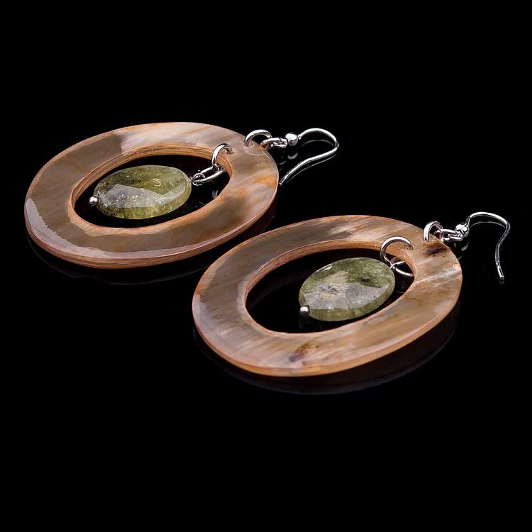 Серьги с агатом 185с22 - 1 Серьги с агатом 185с22 от ювелирного магазина Оникс - 1