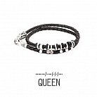 Шкіряний браслет Morza Kraken Queen (Королева) зі вставками зі срібла K0103-Q11 от ювелирного магазина Оникс