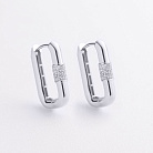 Серьги "Isabel" с фианитами (белое золото) с09582 от ювелирного магазина Оникс
