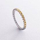 Золота каблучка з доріжкою каменів (сині та жовті діаманти) к0507di от ювелирного магазина Оникс - 2