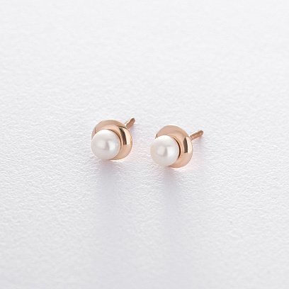 Серьги-гвоздики (культ. пресн. жемчуг) с02599