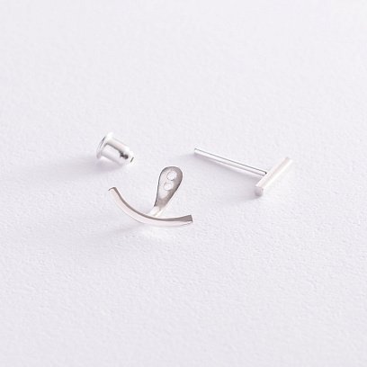 Срібні сережки - джекети "Емілі" 123027 №3