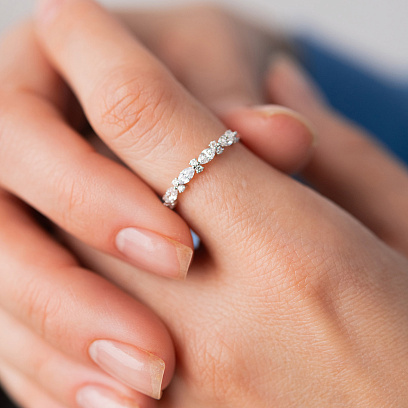 Золотое кольцо с бриллиантами кб0678lg №4