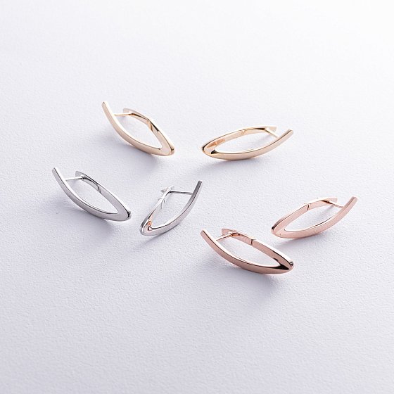 Сережки "Айріс" у жовтому золоті с08501 №4