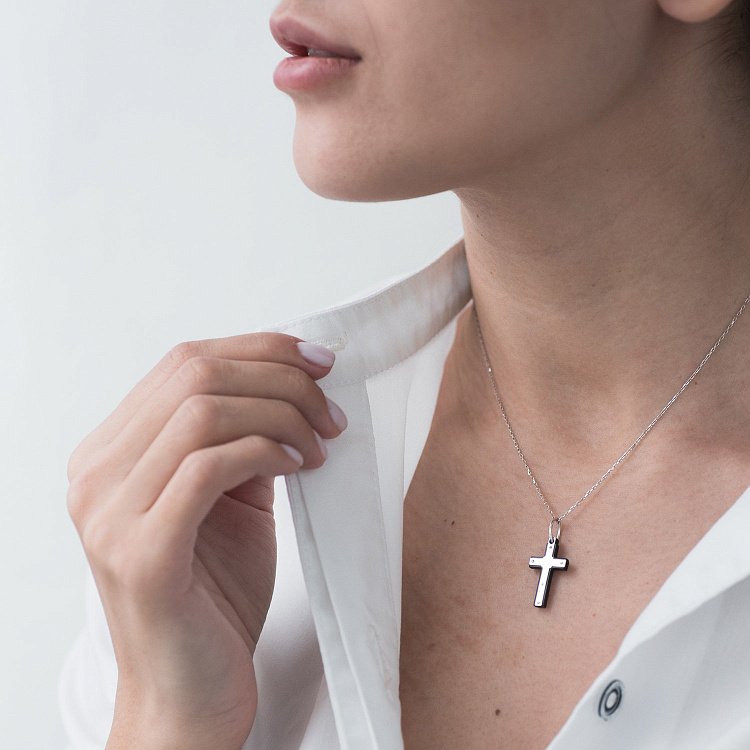 Срібний хрестик (полімер) 132975 від ювелірного магазину Онікс - 1