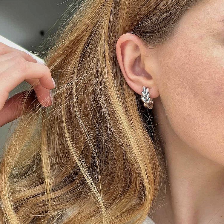 Серебряные серьги "Колосок пшеницы" 123284 от ювелирного магазина Оникс - 3