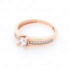Золотое помолвочное кольцо с фианитами к04608 от ювелирного магазина Оникс - 1