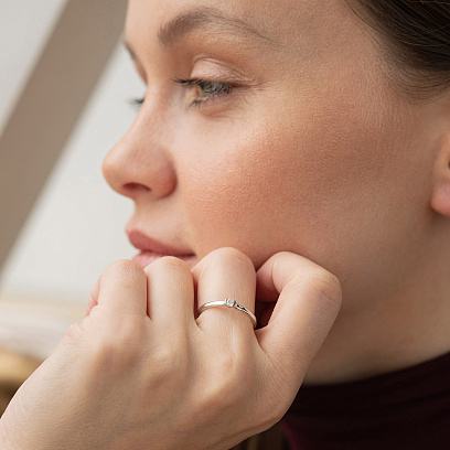 Помолвочное золотое кольцо с бриллиантом кб0633ca №2